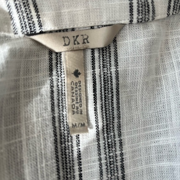[M]DKR Gray Striped Linen Blend Women's Open Blazer - Picture 8 of 15
